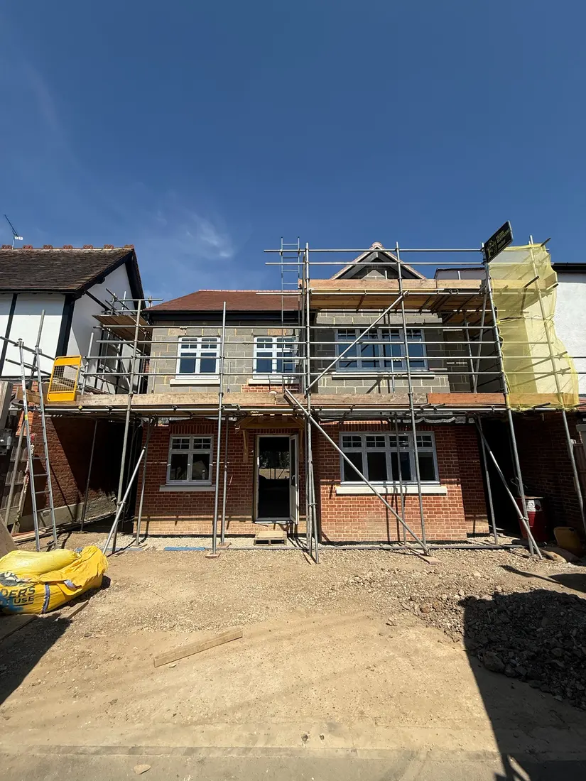Scaffold on a new build site by Falcon Scaffolding