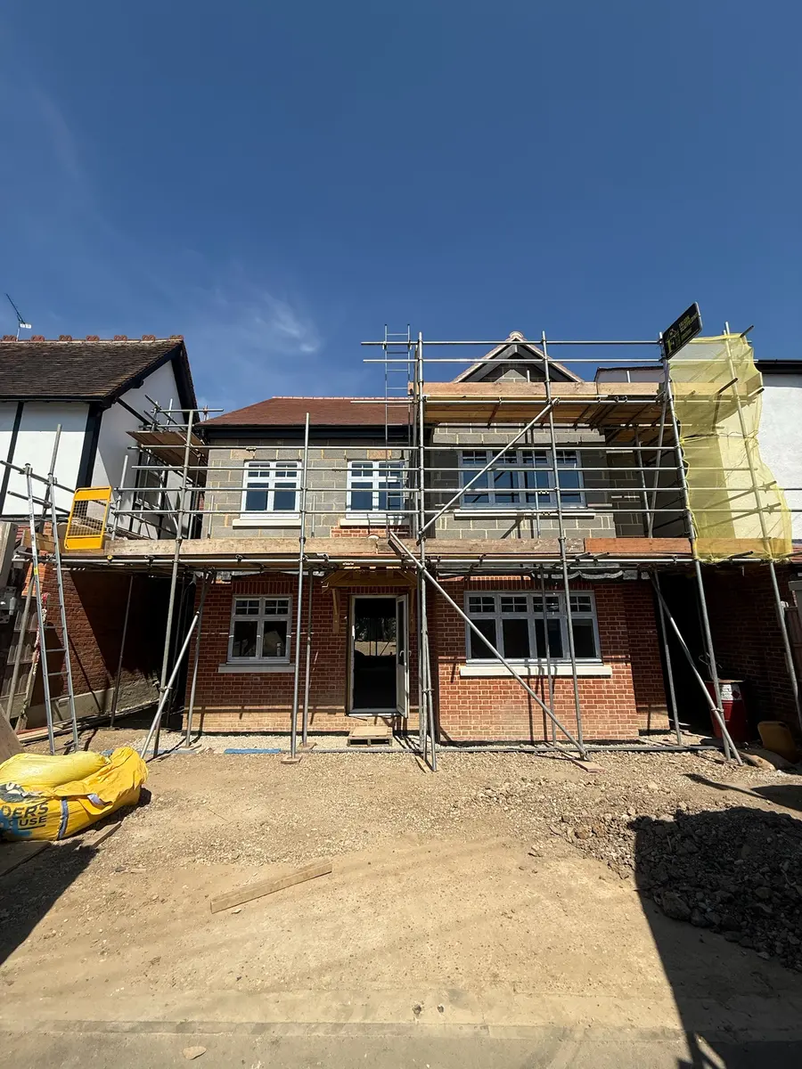 Scaffold on a new build site