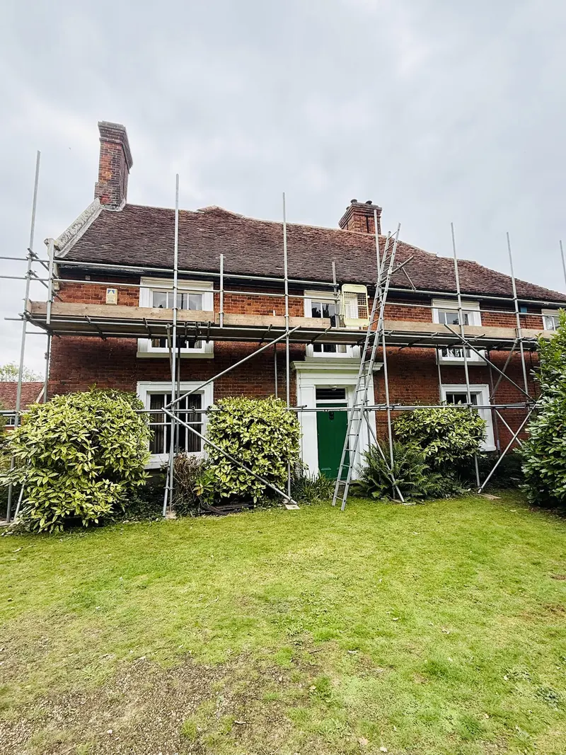 Domestic scaffolding on a period house